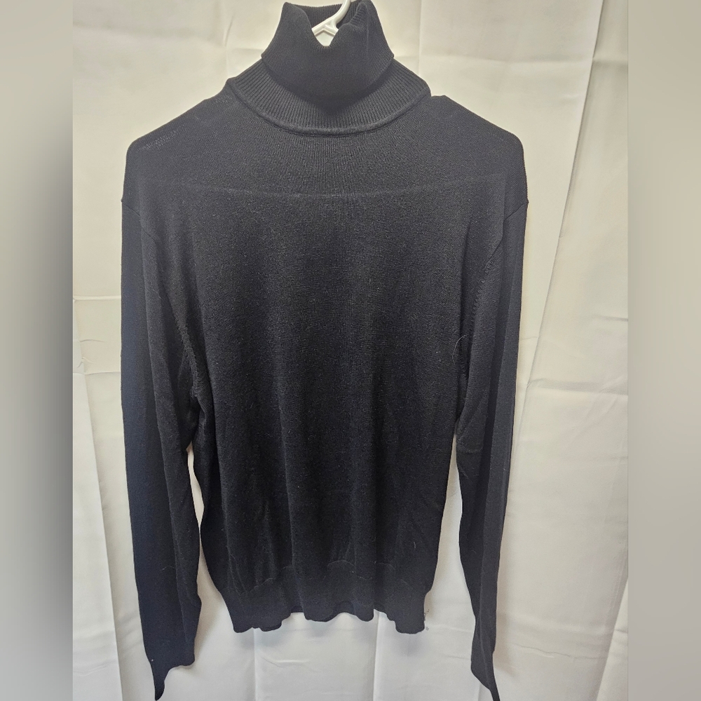 Tulliano Black Silk Blend Turtleneck Sweater NWOT, Sz M